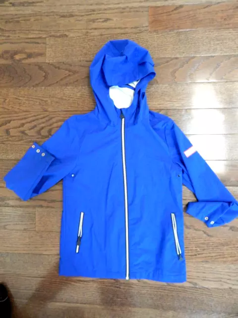 Hunter Target Boys Blue Hoodie Windbreaker Jacket Size Medium