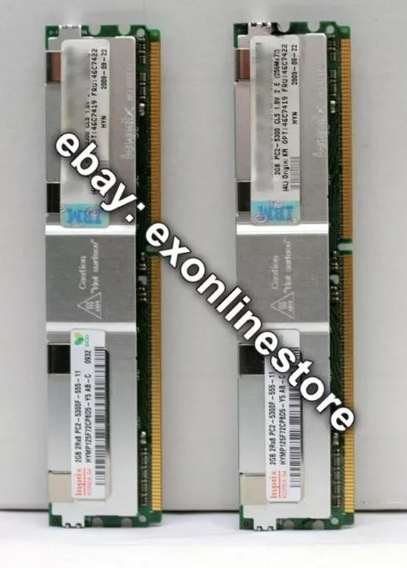 46C7419 - 4GB (2x2GB) Dual Rank PC2-5300 CL5 ECC FBD 667MHz Memory FRU: 46C7422