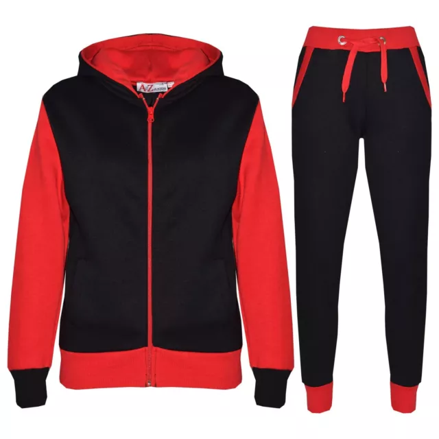 Kids Tracksuit Girls Boys Fleece Hooded Hoodie Bottom Jogging Suit Jogger 7-13Yr