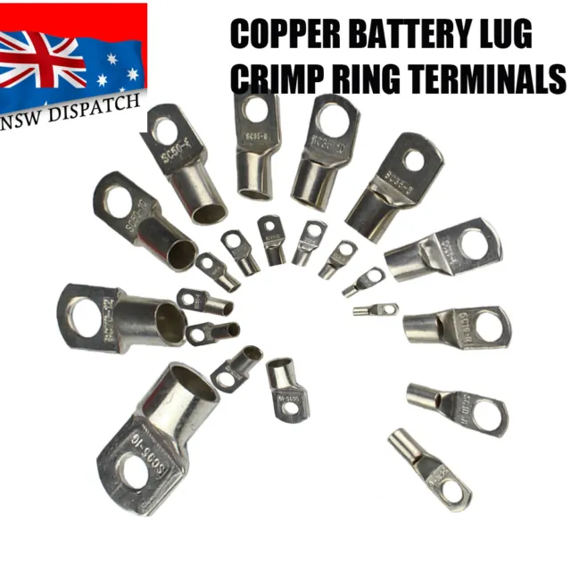 Marine Grade Battery Cable Copper Lugs Electric Wire Crimp End Connector Rings