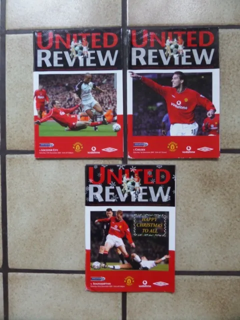 3 x Manchester United Home Football Programmes - Premiership - 2001/2002 - Lot 5