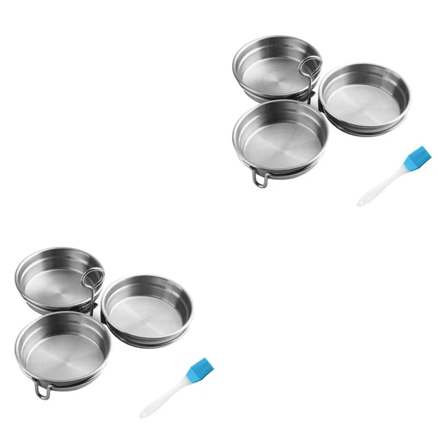 4 piezas Hervidor de huevos de acero inoxidable de acero inoxidable redondo para bebé