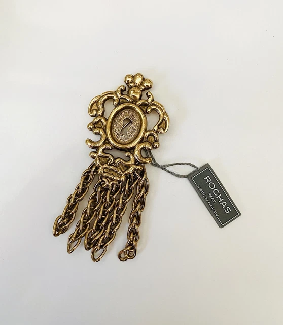 Broche Baroque Oversize Strass Sonia Rykiel - Vintage Années 1990/2000 - Neuf Stock