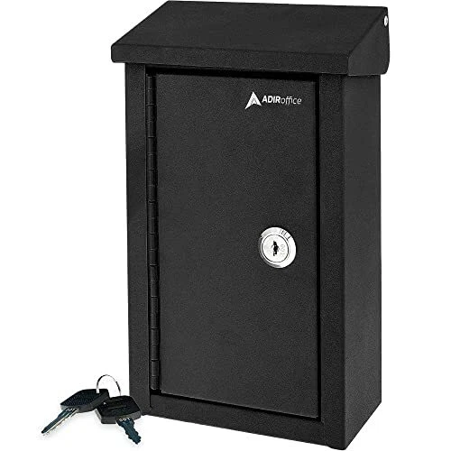 Caja de caída de llaves grande para exteriores AdirOffice - caja de almacenamiento de alta resistencia de grado comercial