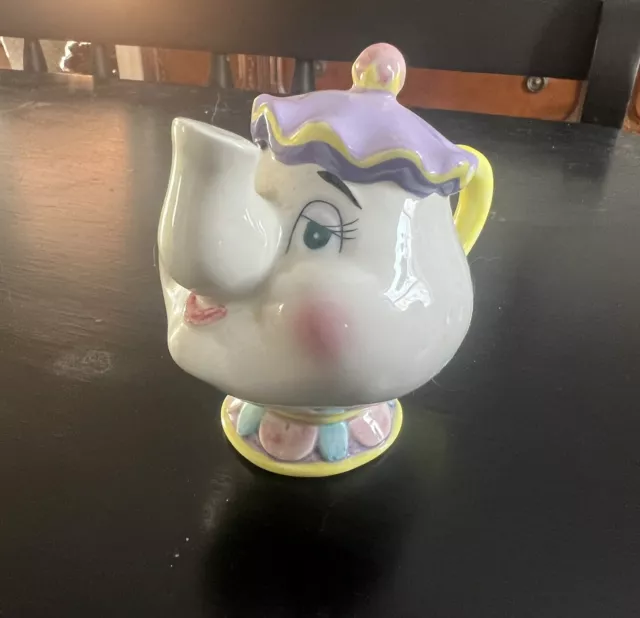 Vintage Disney Beauty & The Beast Mrs. Potts Teapot Ceramic Figurine