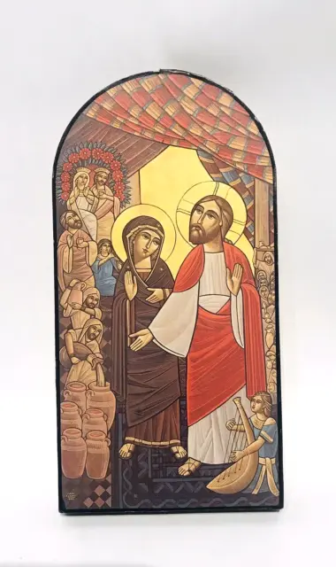 Mini pared colgante griego icono de madera ortodoxo 5,75" de alto