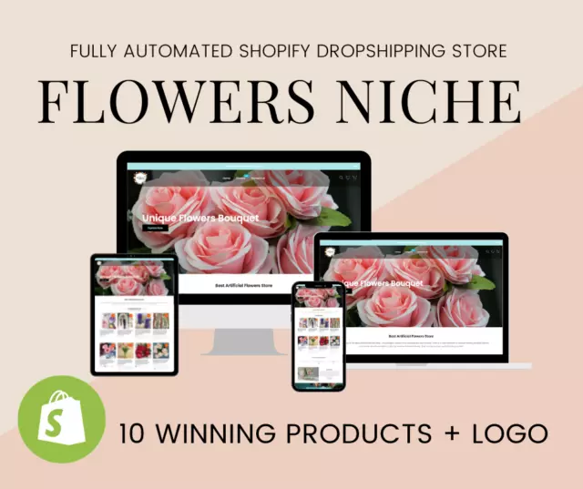 🥇 FLOWER NICHE Fully Automated Dropshipping Store Website + floristonline.net