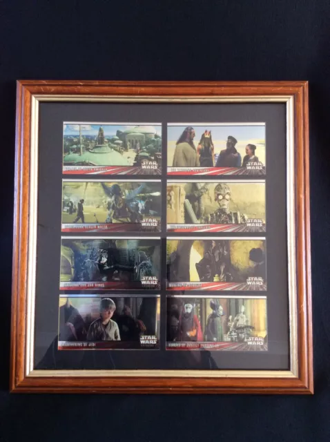 Star Wars Episode 1 Topps Widevision Chrome Card Set Of 8 ~ Rare Set ~ Framed
