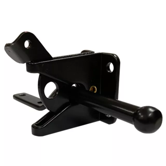 2" Self Locking Gravity Gate Door Latch Bolt-on Black Powder Coat Pin Included