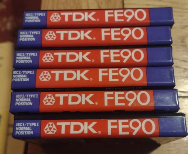 6 * Cassette Tape  TDK FE90 C90 Blank Tape Ferric