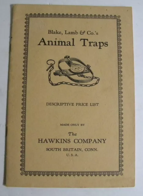 Blake Lamb & Co. Animal Traps Catalog 1976 Reprint