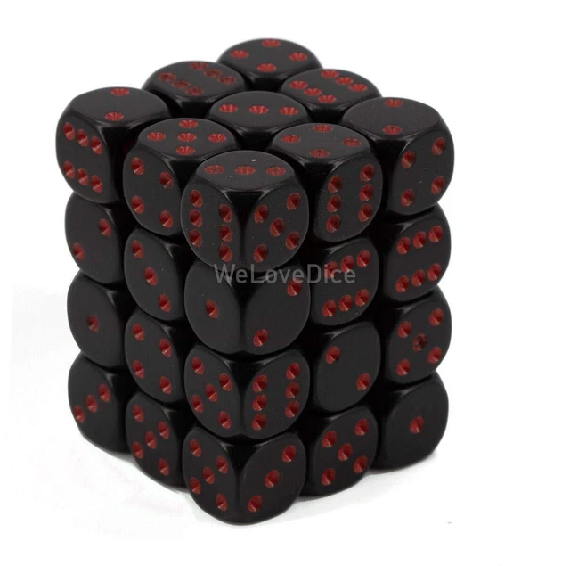 Chessex CHX25818 Dice-Opaque: 36D6 Set, Black/Red (US IMPORT)