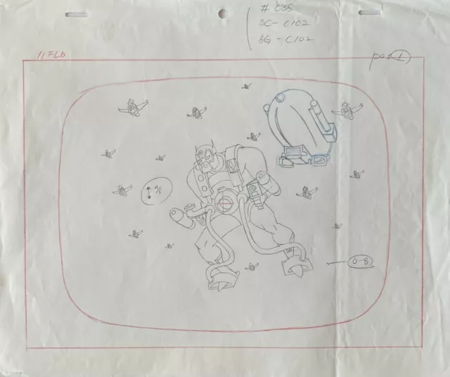 ORION Original Production Drawing STAS New Gods COA Superman OPD CC Timm Style