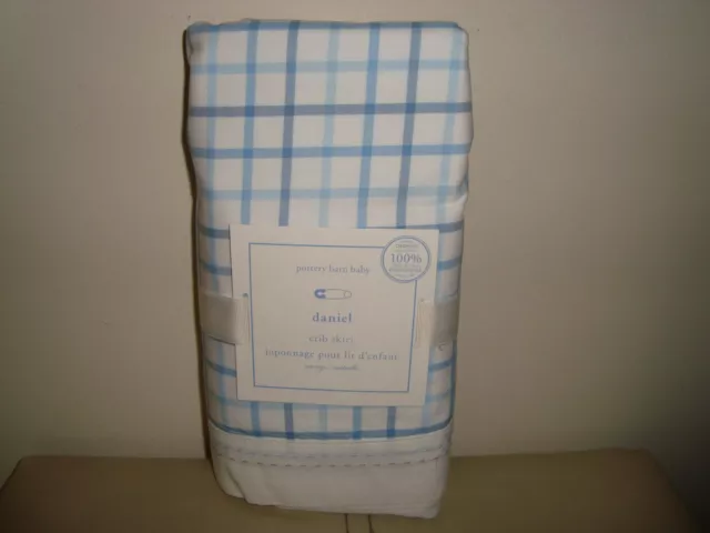 Pottery Barn Kids Daniel Plaid Crib Bedskirt Bed Skirt  NEW