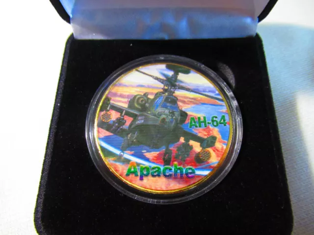 US ARMY APACHE AH-64 HELICOPTER Challenge Coin w/ Presentation Box