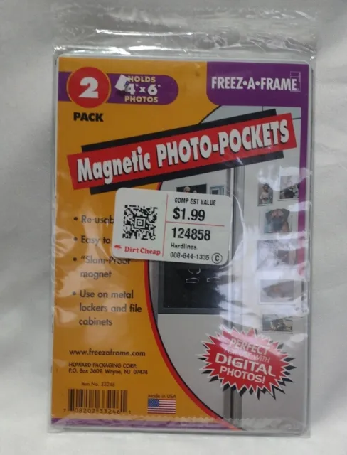 Bolsillos de marco de fotos magnético transparente Freez A para 4x6 fotos paquete de 2 -