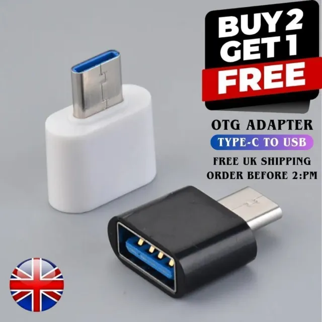 Type C to USB Adapter 3 USB-C 3.1 Male OTG A Female Data Connector Converter Uk