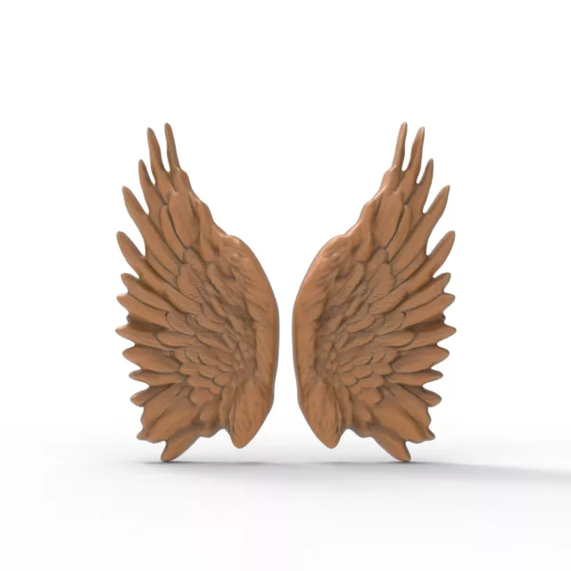 Pair 3D Printable Angels Wings Angel Cherub Wing STL Files For CNC Router DIY