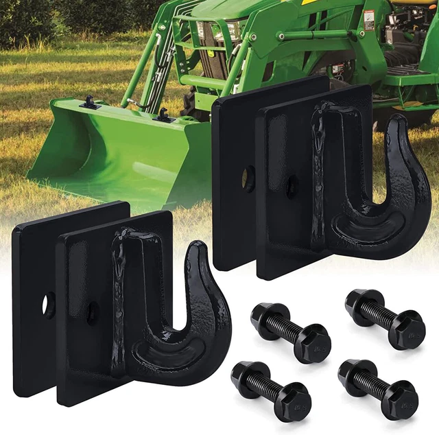 2pc 3/8" Bolt On Grab Chain Hooks For Skid Steer Loader Tractor Bucket ATV Truck