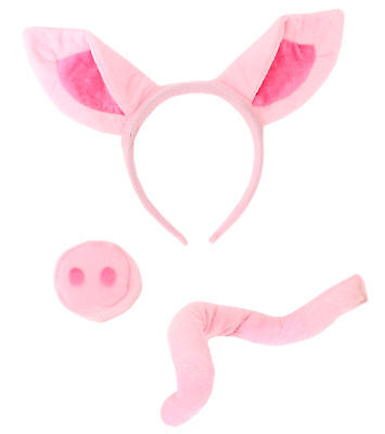 Pig Fancy Dress Set Ears Nose And Tail Animal Costume Outfit Accessory