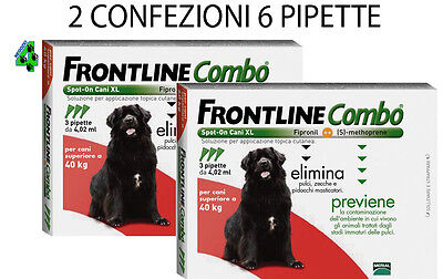 Frontline Combo Cane Oltre 40 Kg 6 Pipette Antiparassitario Per Cani Antipulci .