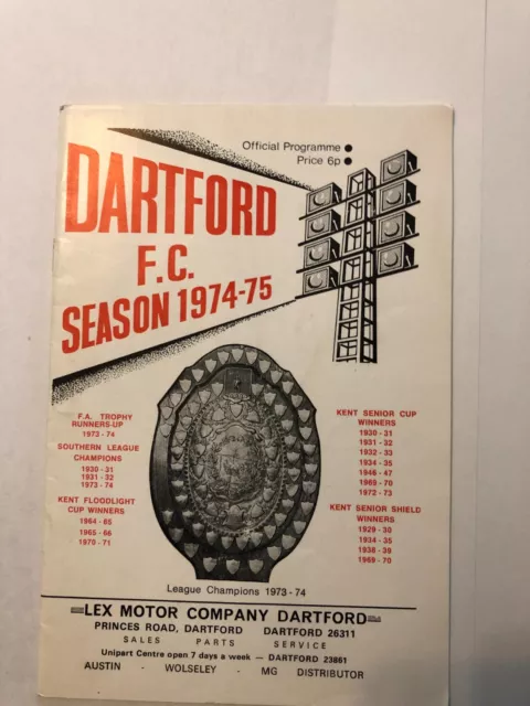 1974/75 Dartford V Chelmsford City (Southern League)