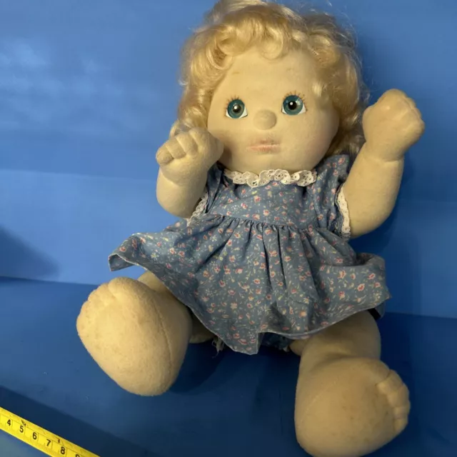 Vtg 1985 Mattel My Child Doll Girl Curly Blonde Hair  Blue Eyes