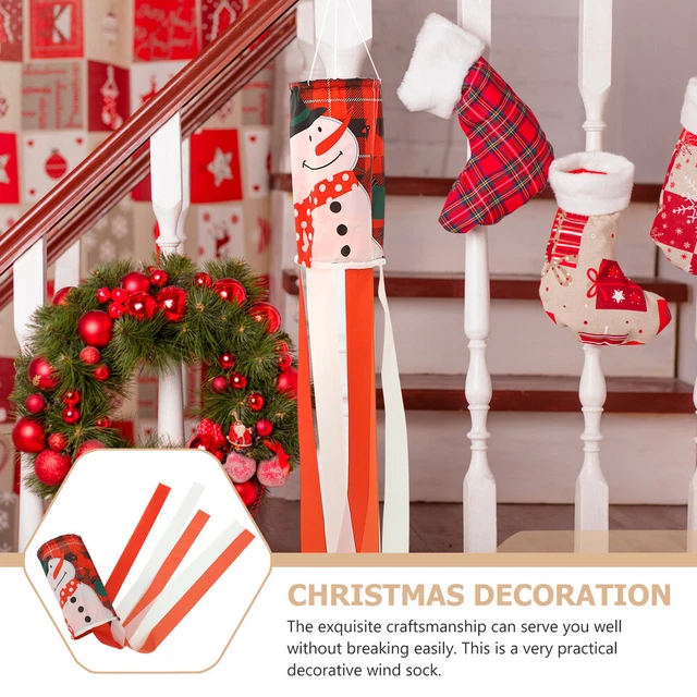 Xmas Hanging Decorations Christmas Windpipe Flag Santa Windsock Indicator 9