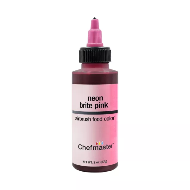 Chefmaster 2-Ounce Neon Brite Pink Airbrush Cake Decorating Food Color