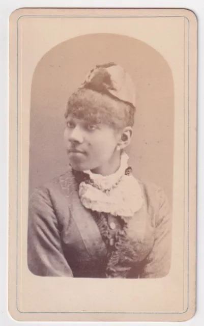 AFRICAN-AMERICAN Woman by Long NYC : RARE 1880s NEW YORK CITY CDV Photo