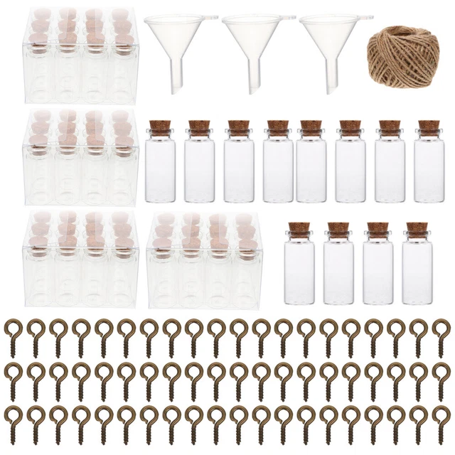 1 juego de botellas de deriva adorables vidrios de almacenamiento transparentes