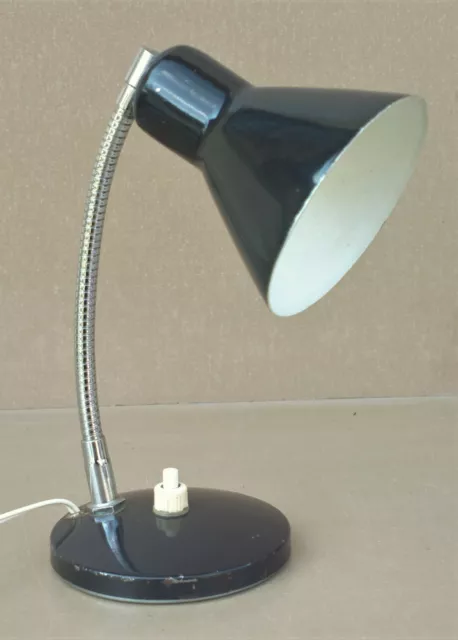 Lampe de bureau métal flexible MARRON vintage articulée ancienne old desk lamp