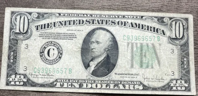 1934d $10 Federal Reserve Note