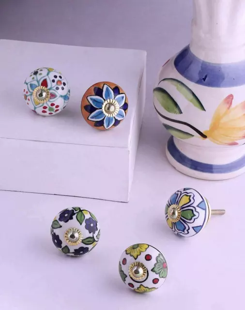10 pcs LOT Multicplor Ceramic Knobs For Cabinet Drawer  Cupboard Handles pulls