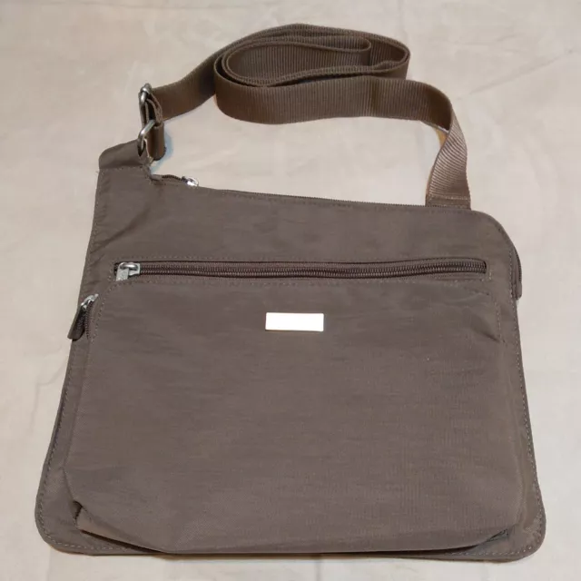 Baggallini Crossbody Tan Brown 10"x11"x1" Purse Bag Travel Zippered ***Defect