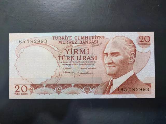 Turkey 20 Lira, 1970s, UNC