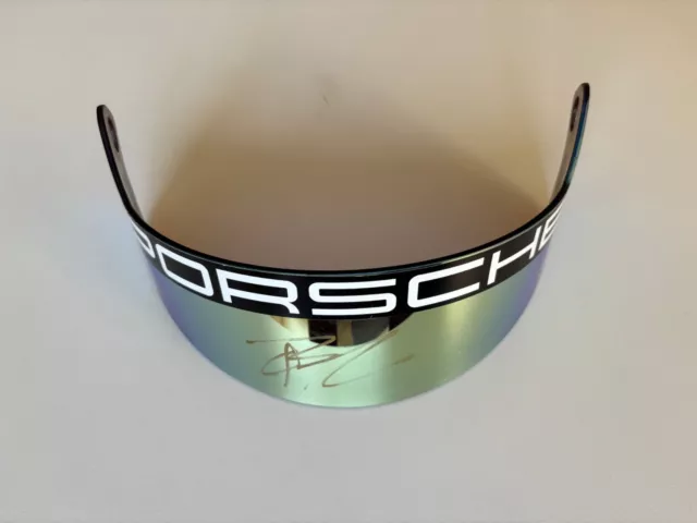 Race visor  used   :  Earl Bamber  - Signed - Porsche