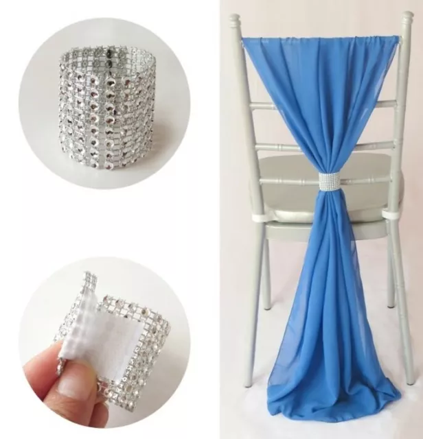 10PC Napkin Ring Curtain Serviette Holders Rhinestone Cutlery Christmas Table