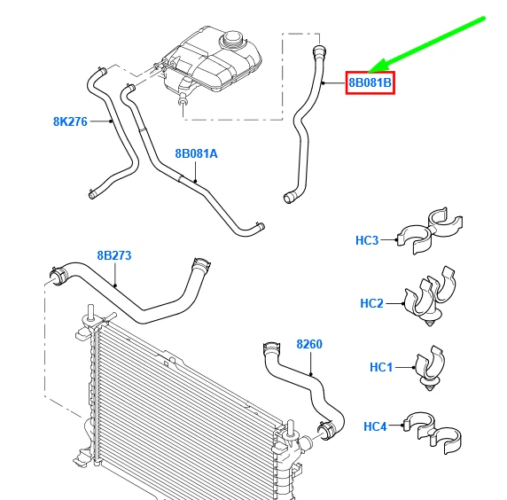FORD TRANSIT CONNECT MK1 Cooling System Overflow Tank Hose 1451534 NEW