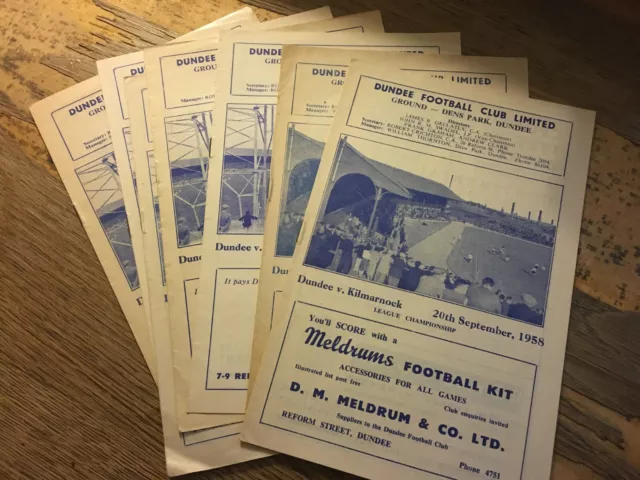 DUNDEE HOME programmes 1950s and 1960s choose from list UPDATED 21/12/23