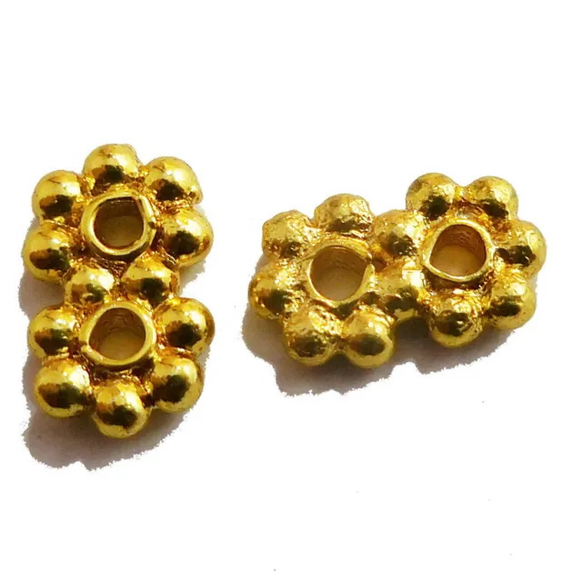 150 Pcs 5X8Mm Daisy Spacer Bar 2 Holes 18K Gold Plated