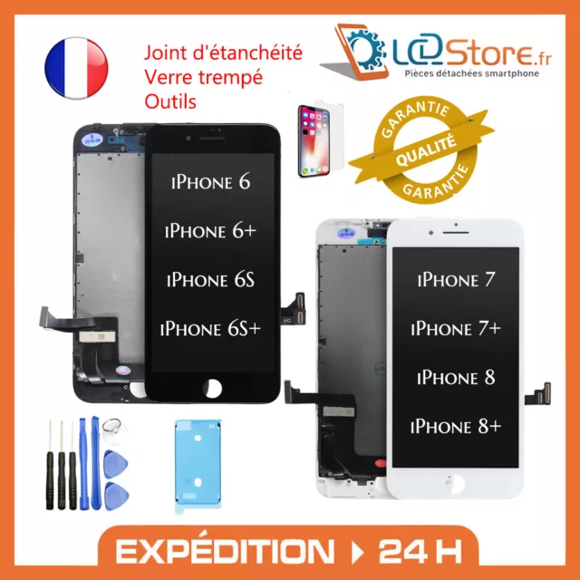 ✔️ ECRAN PREMIUM IPHONE 6 6s 7 8 PLUS + JOINT + VERRE + OUTILS