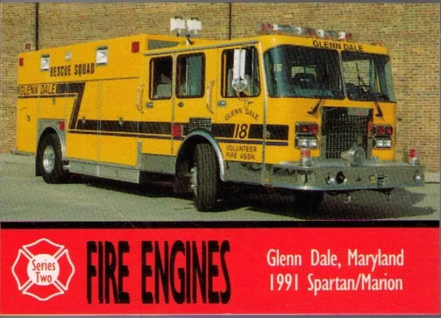 1993 Bon Air Fire Engines Series 2 #182 Glenn Dale MD 1991 Spartan/Marion
