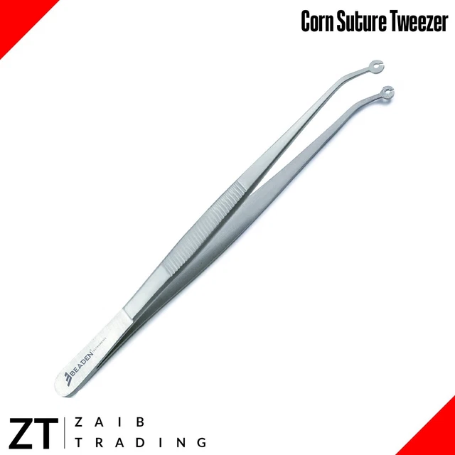 DENTAL SURGICAL TOOLS Corn Suture Pliers Sutures Tweezers with Eyelets