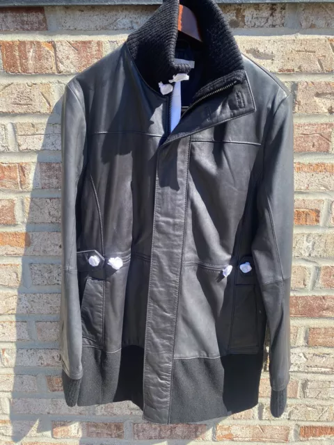 New $899 Size Small Adidas SLVR Lambskin Elongated  Soft Leather Jacket