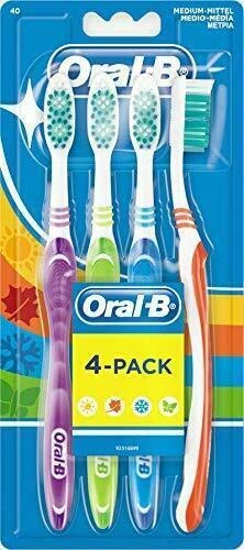 Oral-B Zahnbürsten Handzahnbürsten AntiPlaque , (4er-Pack, medium / Mittel)