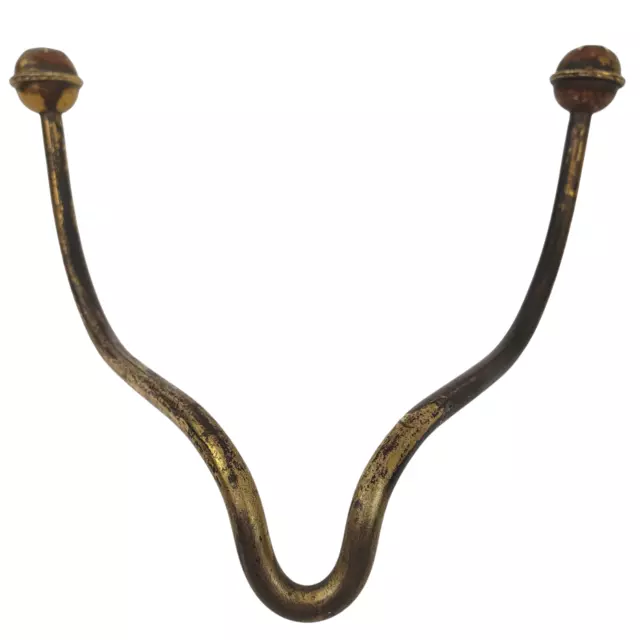 Antique Victorian Bent Iron Double Hall Tree Coat Hat Hook