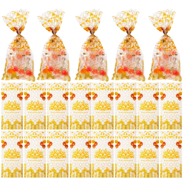 100 Piezas Bolsas Planas Eid Bolsillo Eid Mubarak Bolsas De Plástico Bolsas Envolventes de Regalo