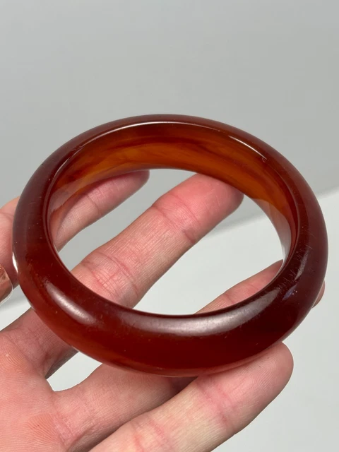 Bracelet Jonc Ancien En Bakélite Ambré - Bijou Vintage Années 30/40, Sans Fêlure