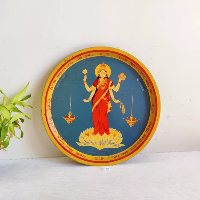 Vintage Goddess Lakshmi Graphics Lipton Tea Advertising Tin Tray Decorative T730